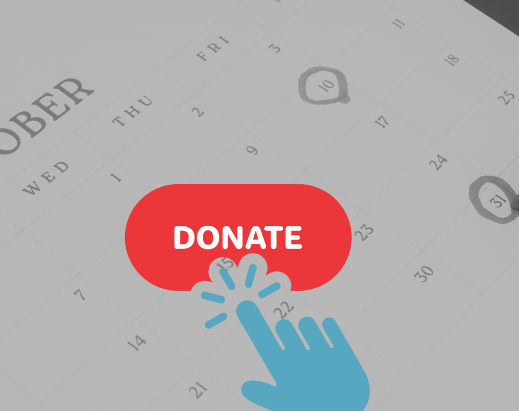 Donate: a calendar marking a regular giving date